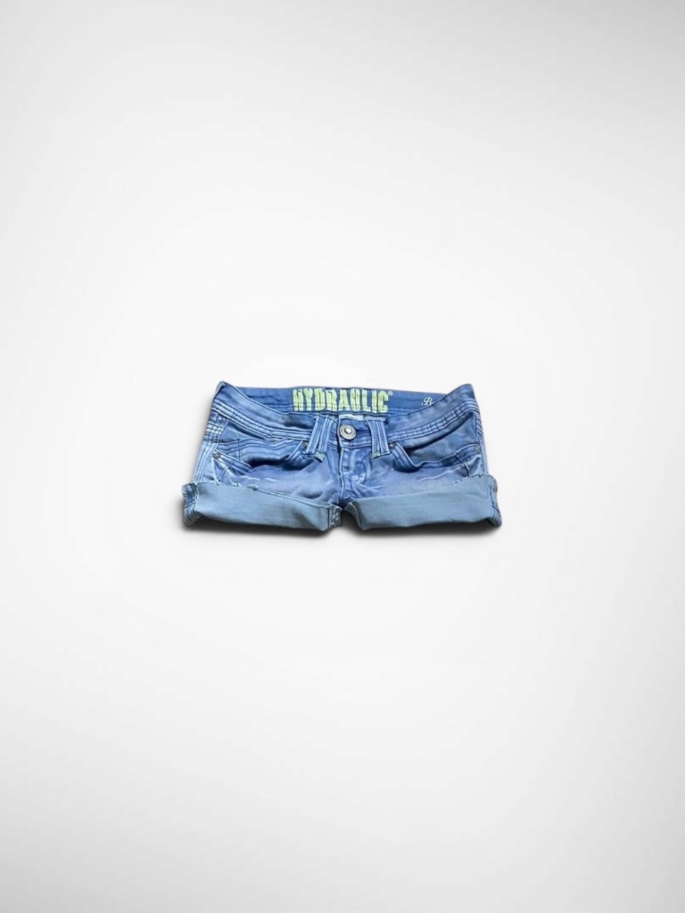Hydraulic Ultra Low Rise Micro Denim Shorts